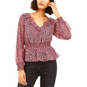 Bar III Women's Ditsy Print Low Back Ruffled Top